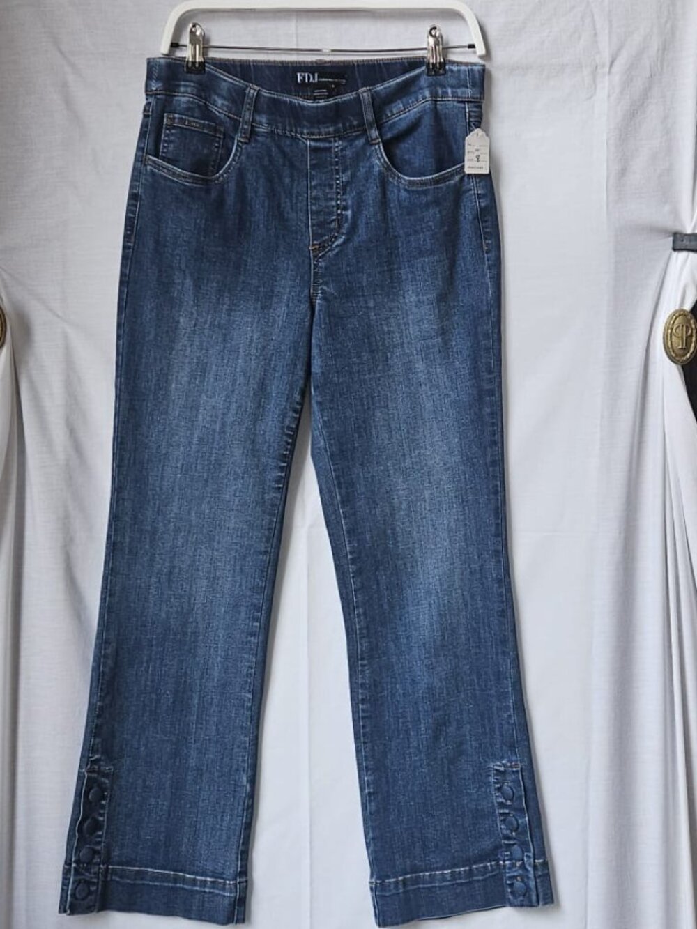 FDJ French Dressing Jeans Pull-On Boot Ankle Jeans Button Hem - Size 8 